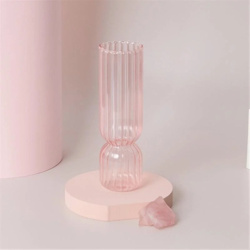 Homeko_Pink_Glass_Taper_Candle_Holder_Vases_-_-4273075 Homeko Pink Glass Taper Candle Holder & Vases -