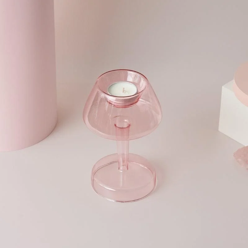 Homeko_Pink_Glass_Taper_Candle_Holder_Vases_-_-4273081 Homeko Pink Glass Taper Candle Holder & Vases -