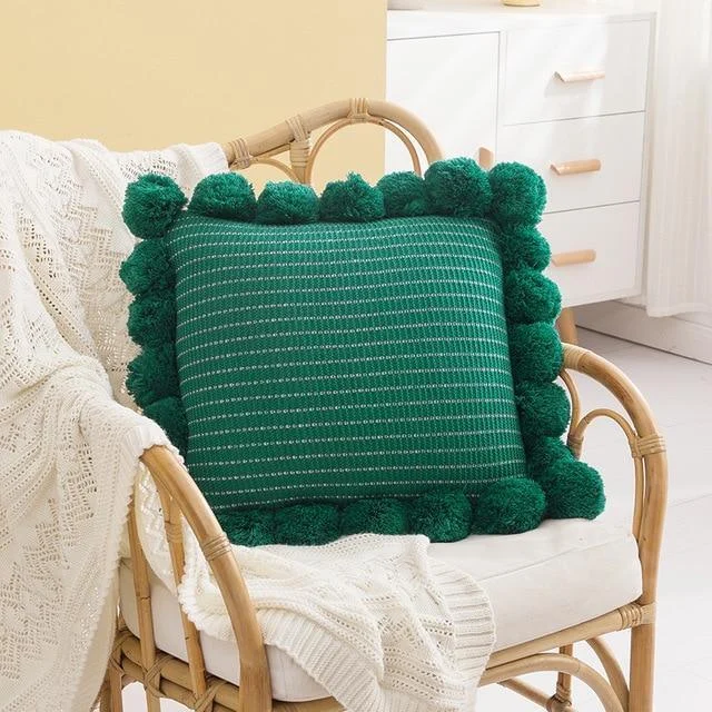 Homeko Pom Pom Pillow Cover -