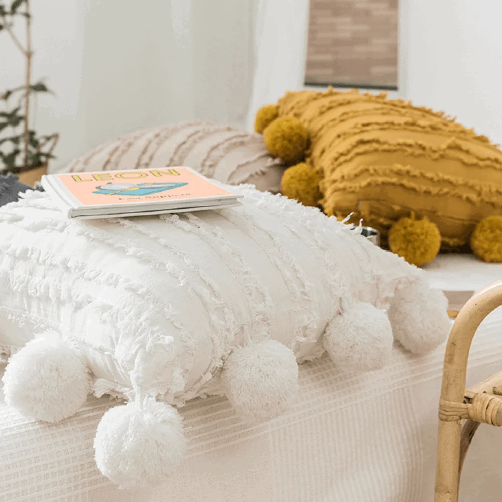 Homeko Pom Pom Tassel Pillow Covers -