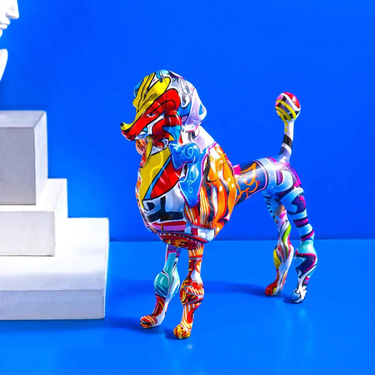 Homeko_Poodle_Nordic_Painted_Statue_-_-4274063 Homeko Poodle Nordic Painted Statue -