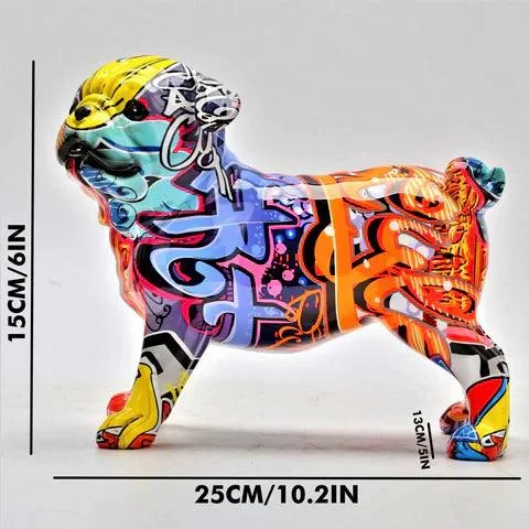 Homeko_Pug_Nordic_Painted_Statue_-_-4274511 Homeko Pug Nordic Painted Statue -