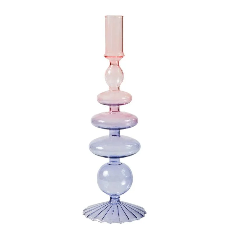 Homeko_Purple_Glass_Taper_Candle_Holder_Vases_-_-4274829 Homeko Purple Glass Taper Candle Holder & Vases -