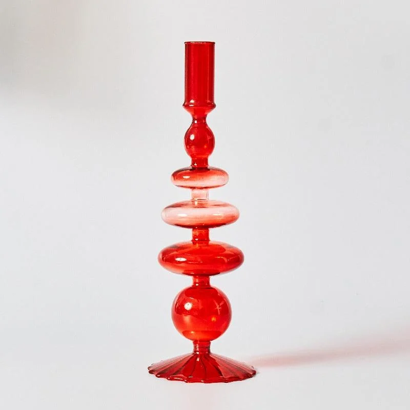 Homeko_Red_Glass_Taper_Candle_Holders_Vases_-_-4275552 Homeko Red Glass Taper Candle Holders & Vases -
