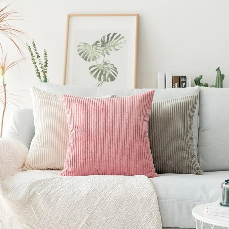 Homeko Ribbed Pillow Cover Set -