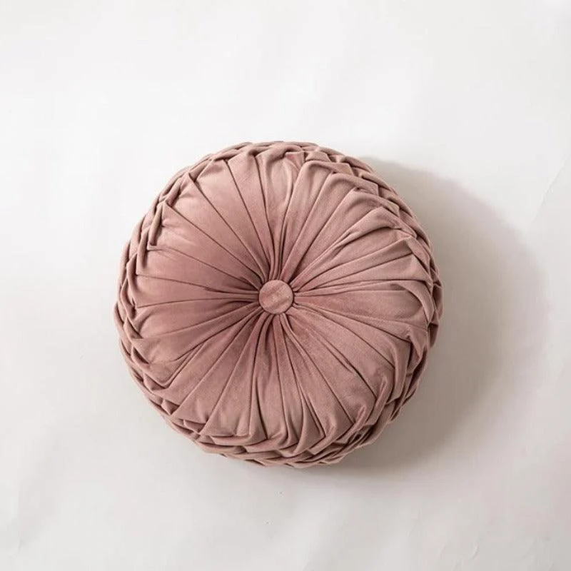 Homeko Ruffle Round Throw Pillow Cushions -