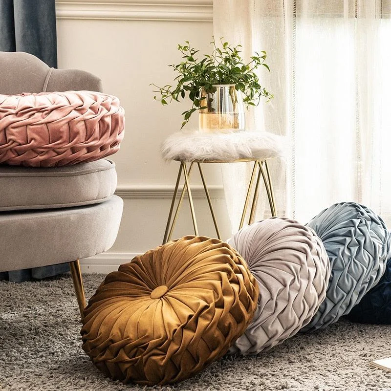 Homeko_Ruffle_Round_Throw_Pillow_Cushions_-_-4277354 Homeko Ruffle Round Throw Pillow Cushions -