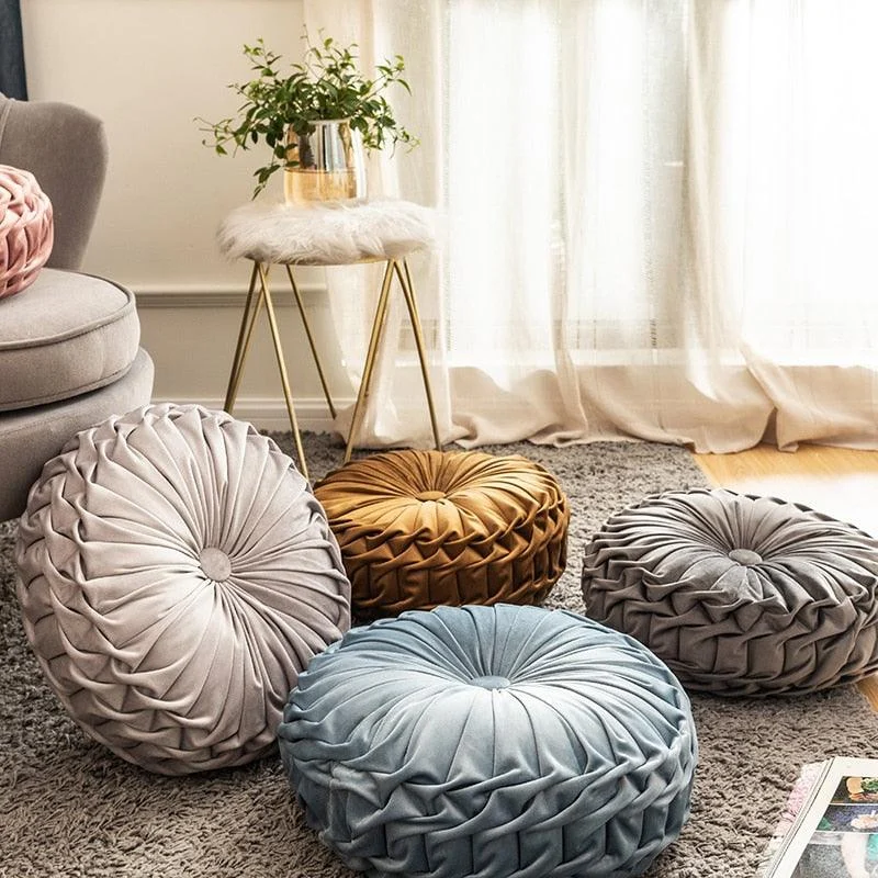 Homeko_Ruffle_Round_Throw_Pillow_Cushions_-_-4277358 Homeko Ruffle Round Throw Pillow Cushions -