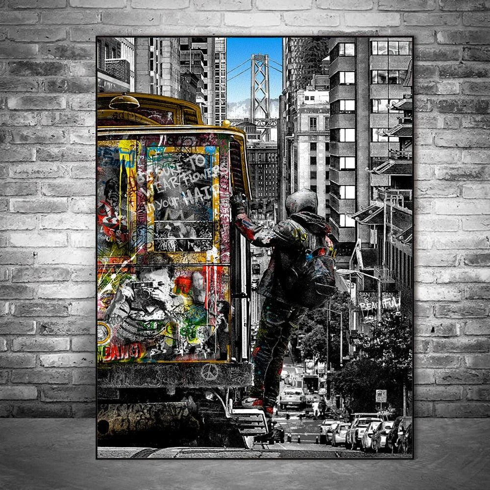 Homeko San Francisco Streetcar Painting -