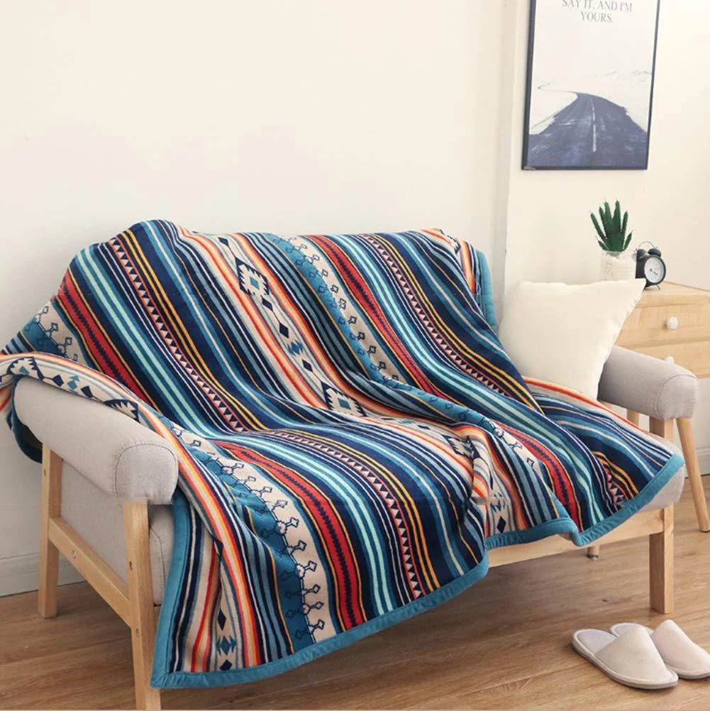 Homeko Sherpa Blanket Throw Bohemian -