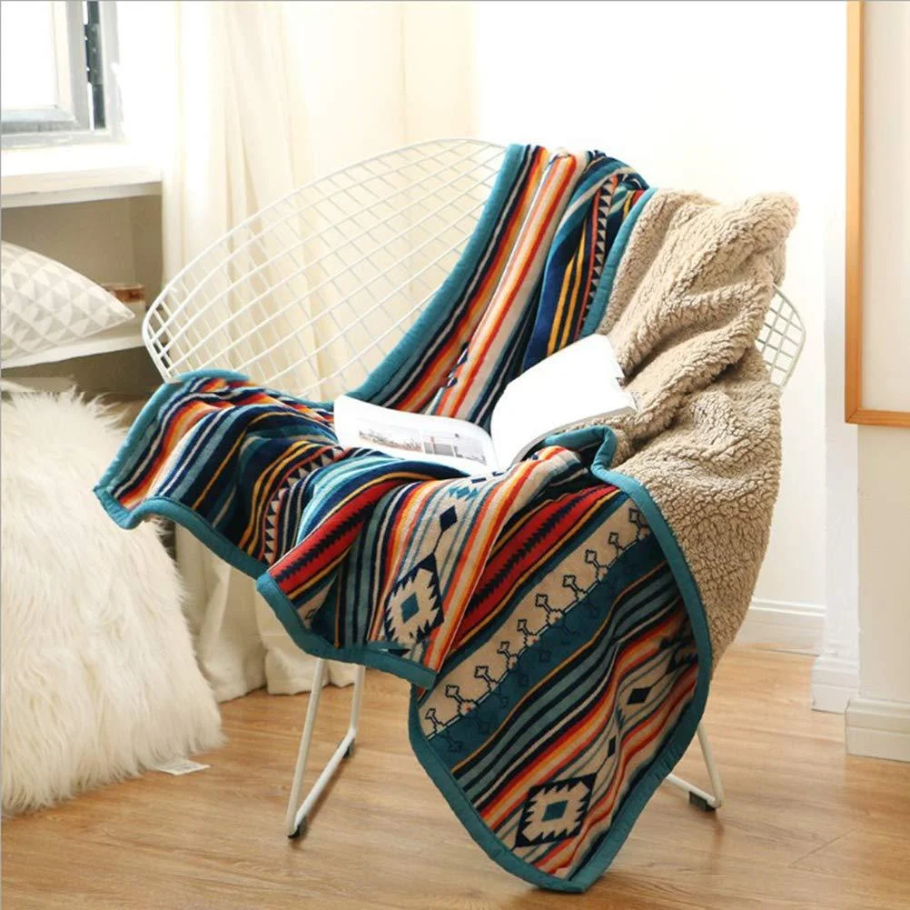 Homeko Sherpa Blanket Throw Bohemian -