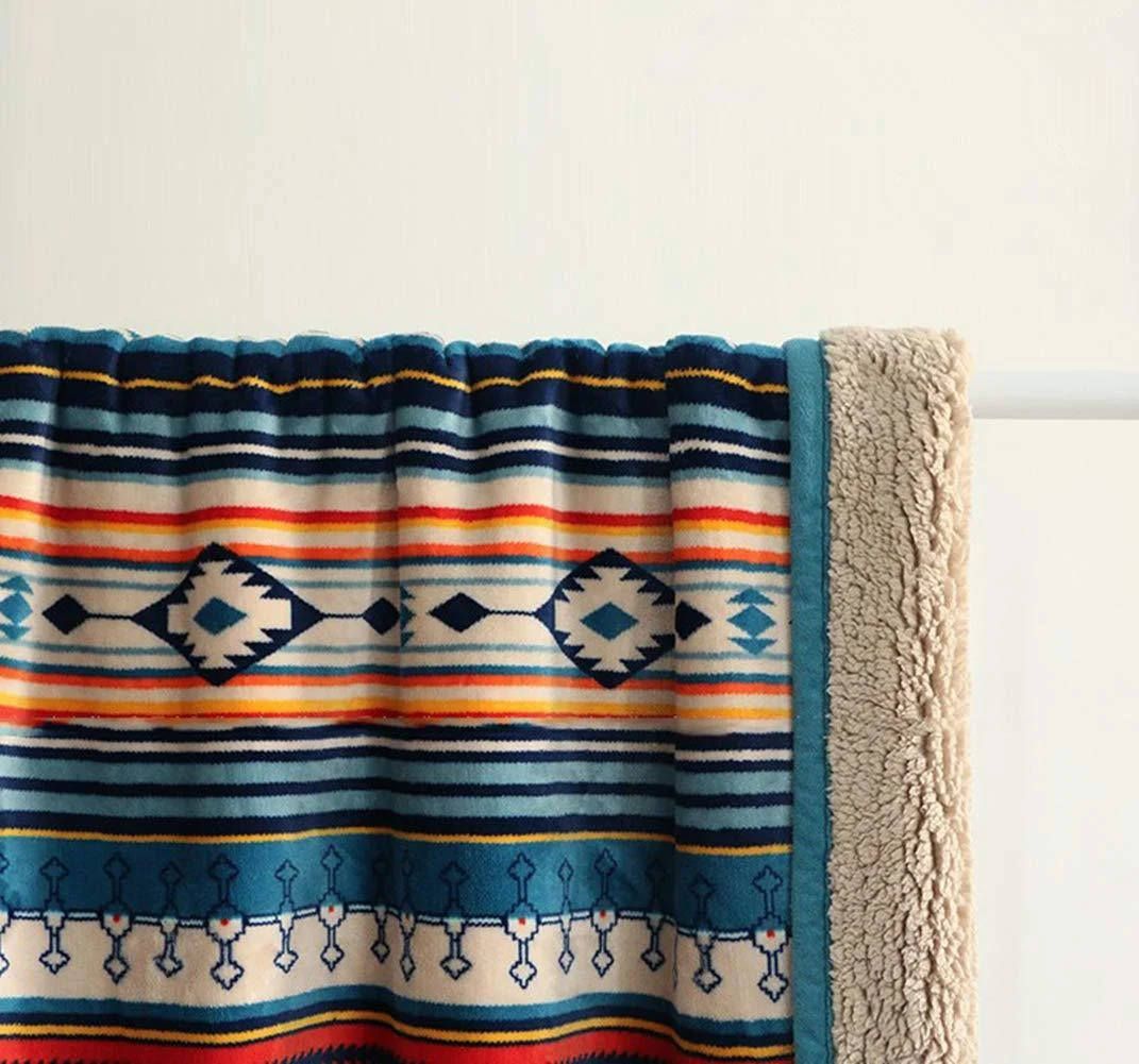 Homeko Sherpa Blanket Throw Bohemian -
