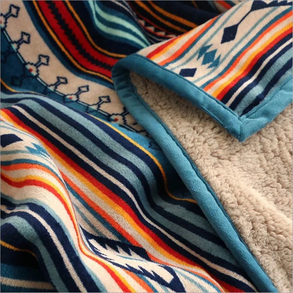 Homeko Sherpa Blanket Throw Bohemian -