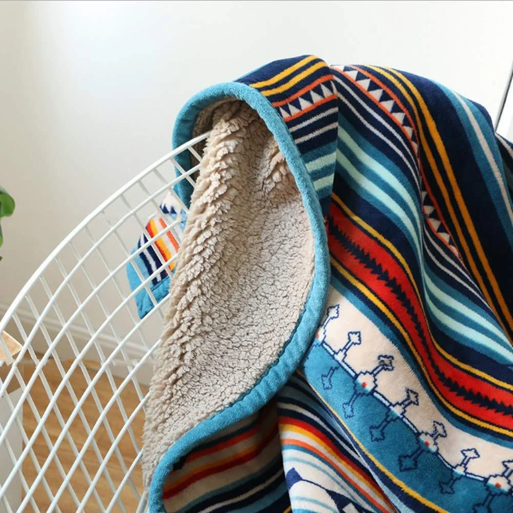 Homeko Sherpa Blanket Throw Bohemian -