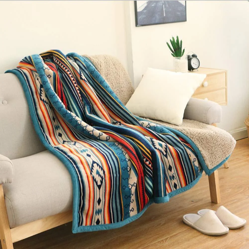Homeko Sherpa Blanket Throw Bohemian -