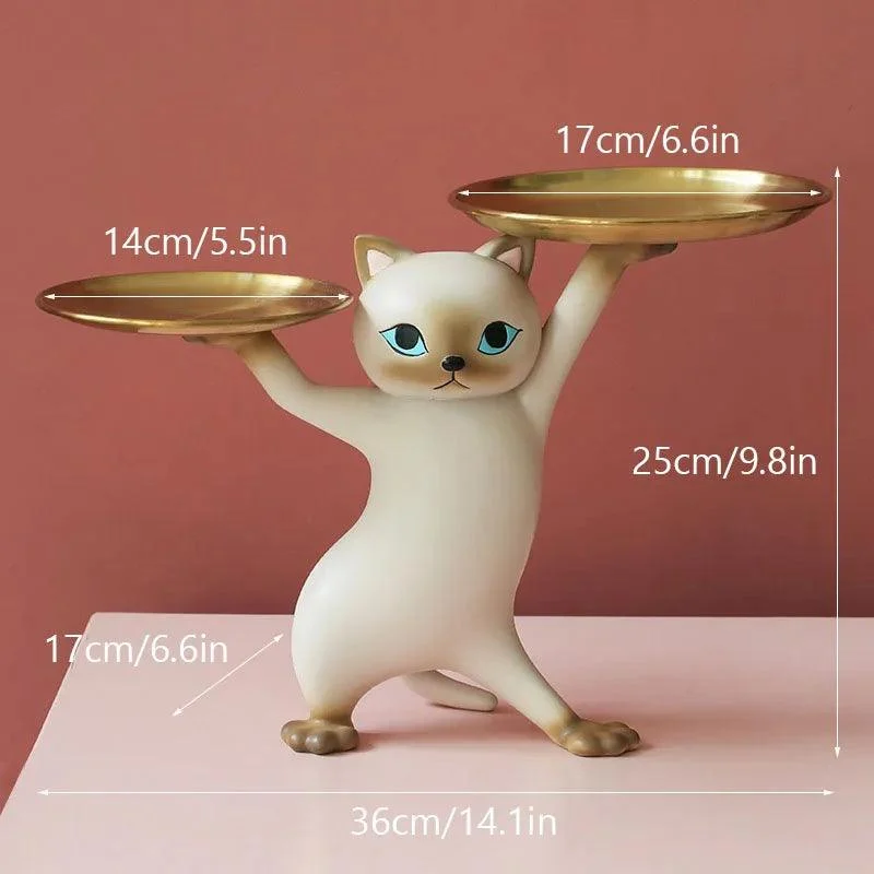 Homeko_Sneaky_Kitty_Sculpture_With_Double_Tray_-_-4280272 Homeko Sneaky Kitty Sculpture With Double Tray -