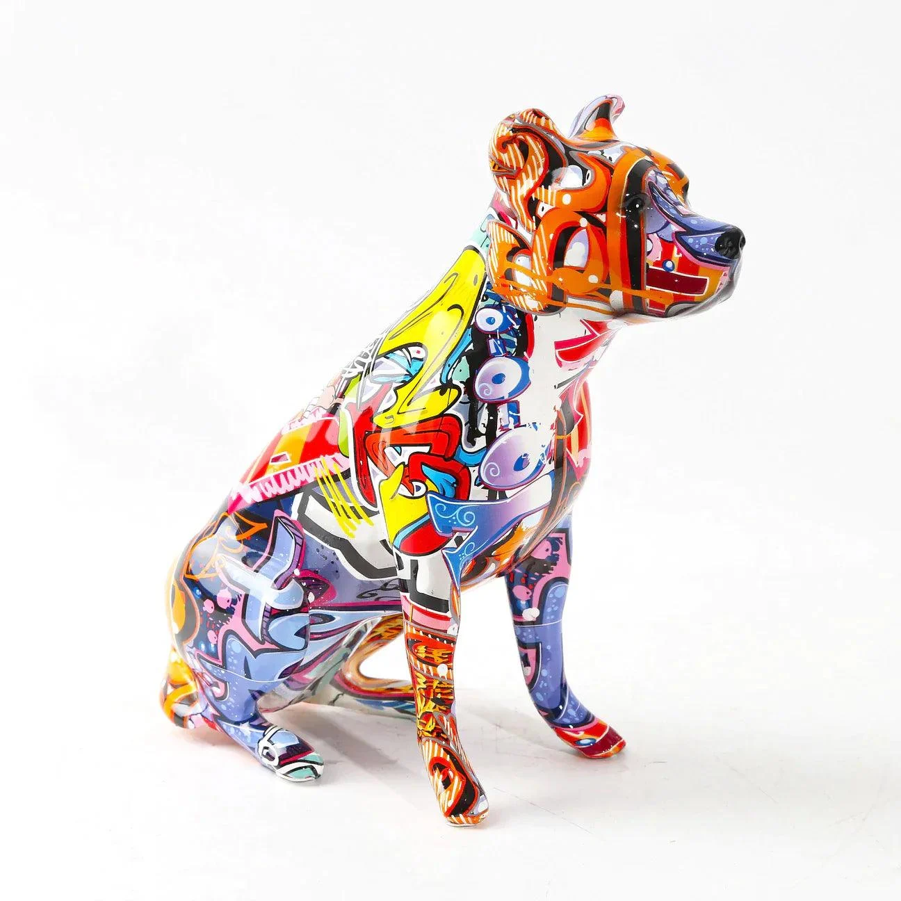 Homeko Staffordshire Terrier Graffiti Painted Statue -