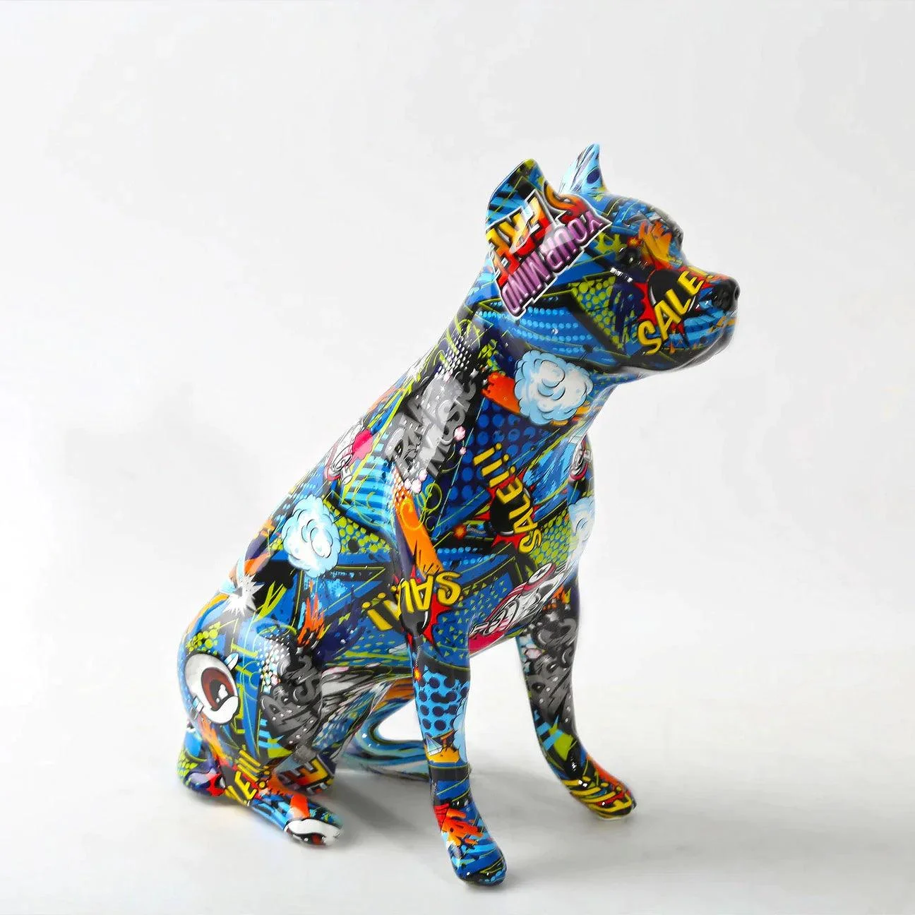 Homeko_Staffordshire_Terrier_Graffiti_Painted_Statue_-_-4281528 Homeko Staffordshire Terrier Graffiti Painted Statue -