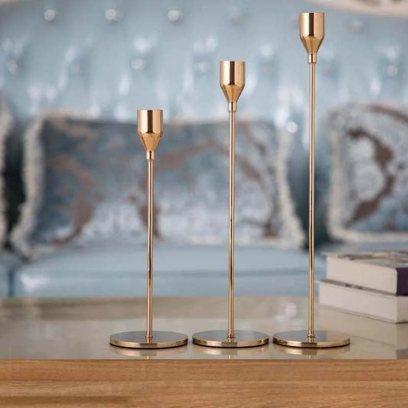 Homeko Stainless Steel Candle Holder Set -