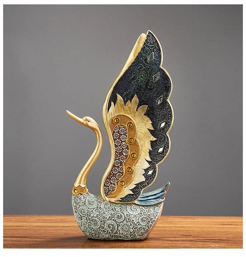 Homeko Swan Figurines, 2 Piece Set -