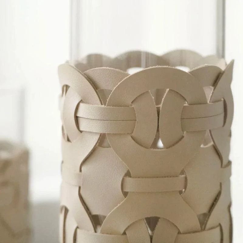 Homeko_Tan_Leather_Abstract_Cylinder_Glass_Vase_-_-4284402 Homeko Tan Leather Abstract Cylinder Glass Vase -