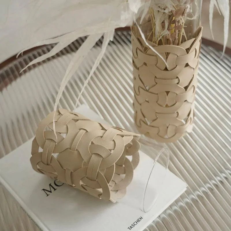 Homeko_Tan_Leather_Abstract_Cylinder_Glass_Vase_-_-4284405 Homeko Tan Leather Abstract Cylinder Glass Vase -
