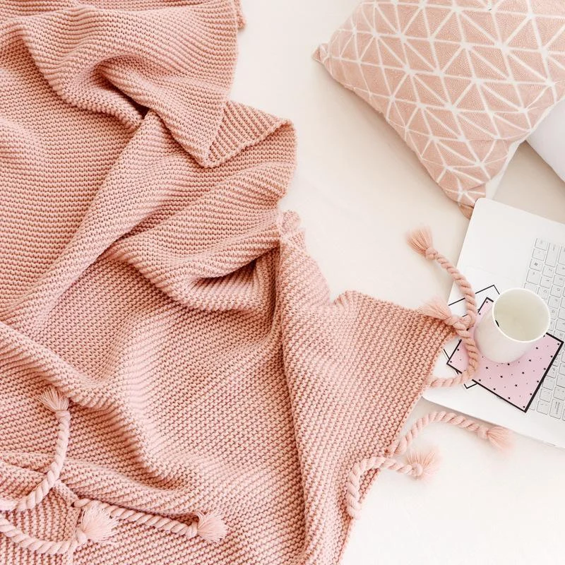 Homeko_Tassel_Knitted_Blanket_-_-4284524 Homeko Tassel Knitted Blanket -