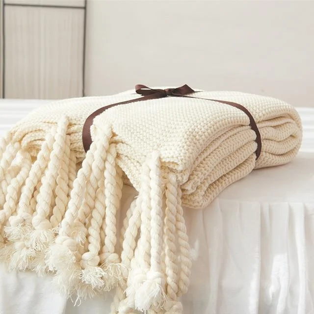 Homeko_Tassel_Knitted_Blanket_-_-4284543 Homeko Tassel Knitted Blanket -