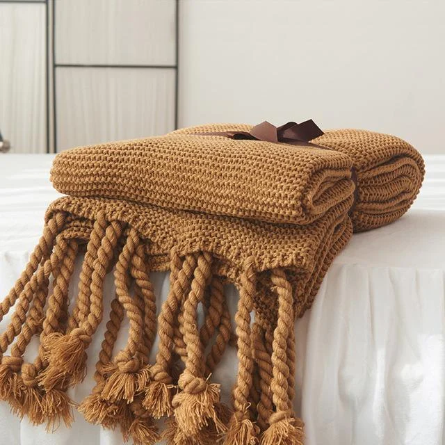 Homeko_Tassel_Knitted_Blanket_-_-4284605 Homeko Tassel Knitted Blanket -
