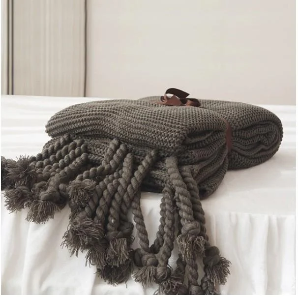 Homeko_Tassel_Knitted_Blanket_-_-4284615 Homeko Tassel Knitted Blanket -