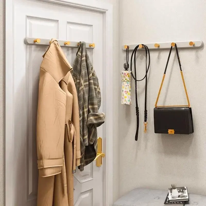 Homeko_Taupe_Wall_Mounted_Coat_Rack_with_Hooks_-_-4284914 Homeko Taupe Wall Mounted Coat Rack with Hooks -