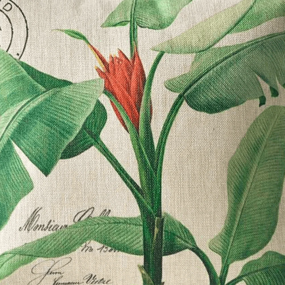 Homeko Tropic Leaf Floral Pillow Cover -