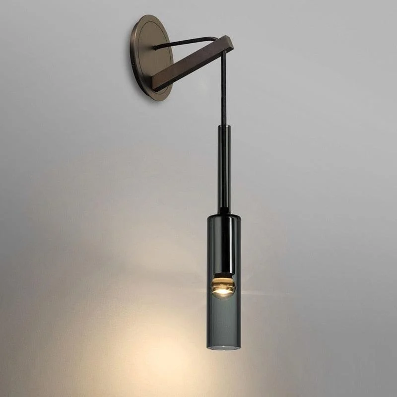 Homeko Tube Smoked Glass Wall Lamp -