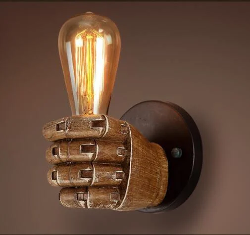 Homeko Vintage Wood Hand Model Wall Lamps -