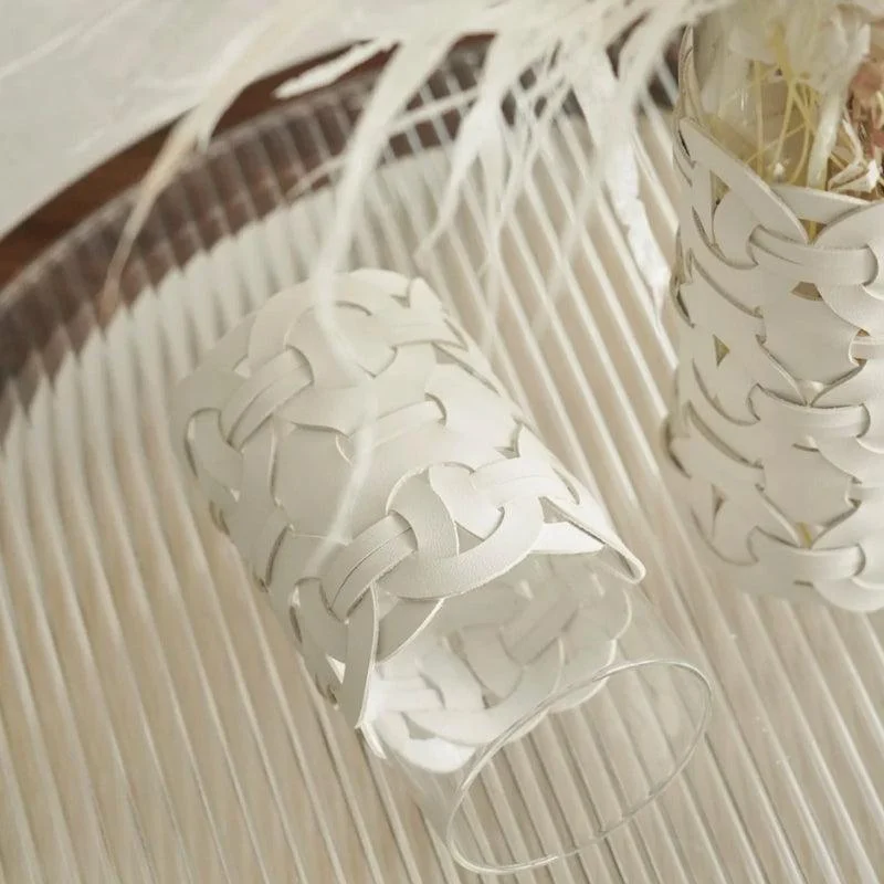 Homeko_White_Leather_Abstract_Cylinder_Glass_Vase_-_-4291727 Homeko White Leather Abstract Cylinder Glass Vase -