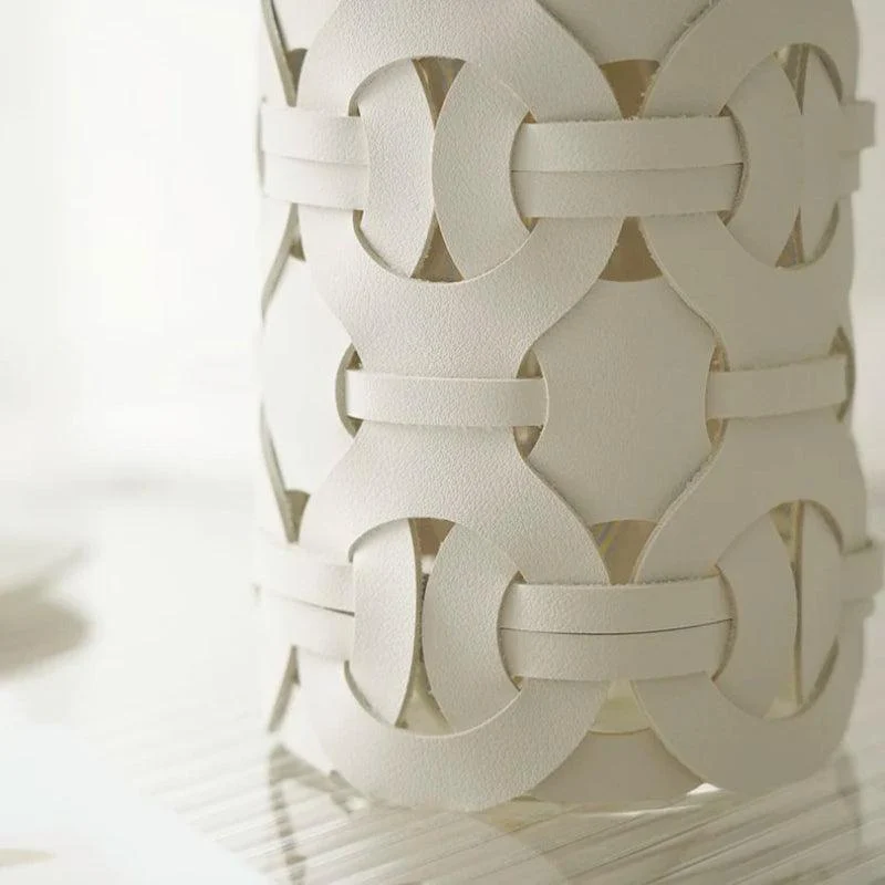 Homeko_White_Leather_Abstract_Cylinder_Glass_Vase_-_-4291749 Homeko White Leather Abstract Cylinder Glass Vase -