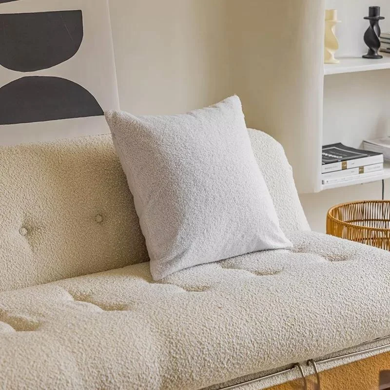 Homeko White Square Boucle Throw Pillow Covers -