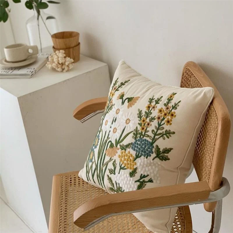 Homeko Wildflower Pillow throw pillows for chairs -