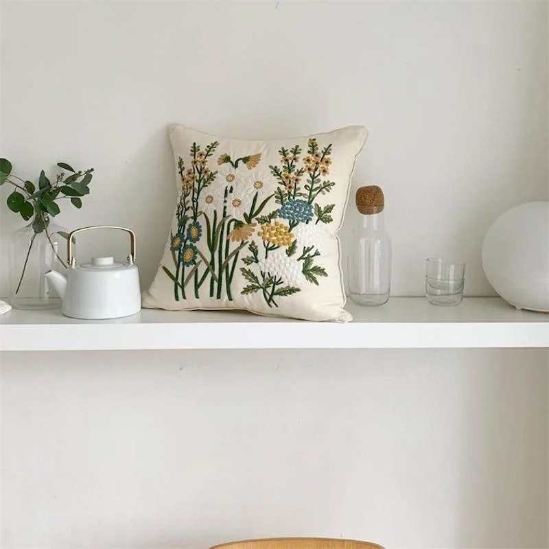 Homeko Wildflower Pillow throw pillows for chairs -