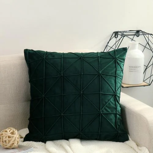 Homeko Window Pane Velvet Pillow Cover -