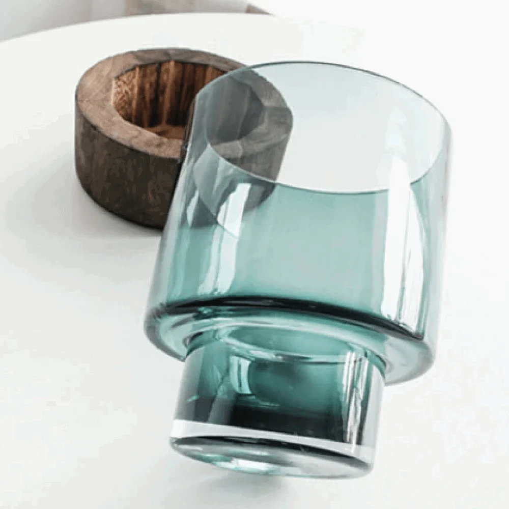 Homeko Wood Base Vases -