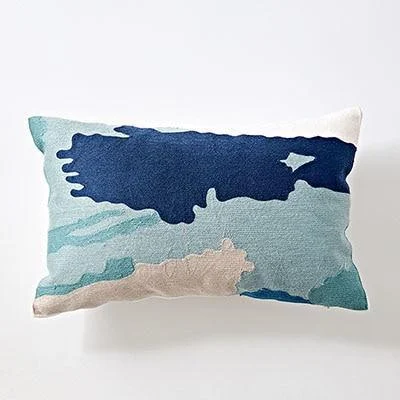 Homeko and Sky Embroidered Abstract Pillow Cover -