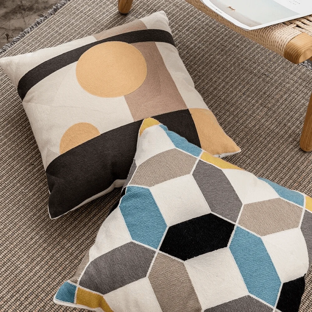 Homeko and Stripes Abstract Pillow Cover -