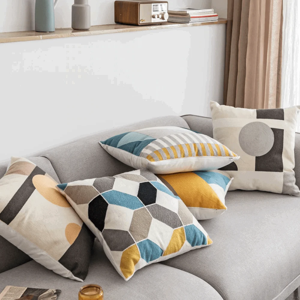 Homeko and Stripes Abstract Pillow Cover -