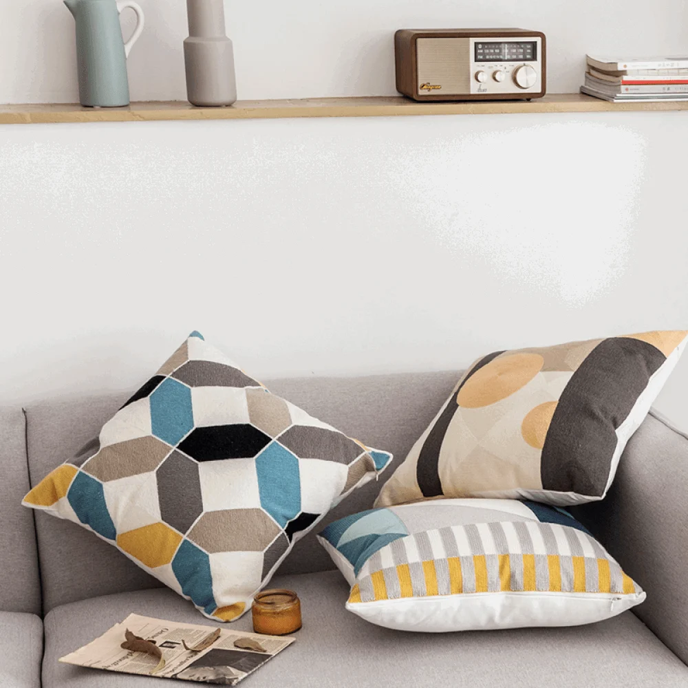 Homeko and Stripes Abstract Pillow Cover -