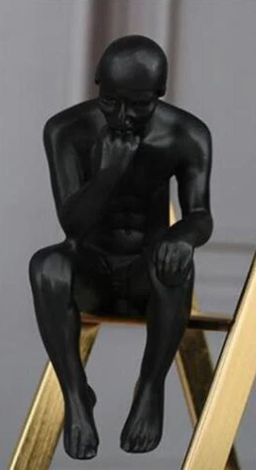 Homeko in Thought Thinker on Stairs -