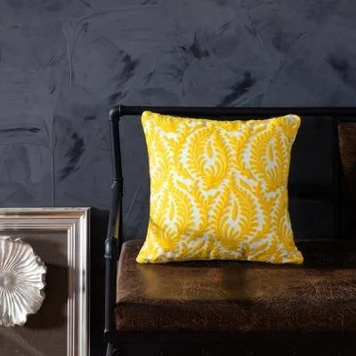 Homeko of Yellow Embroidered Pillow Covers -
