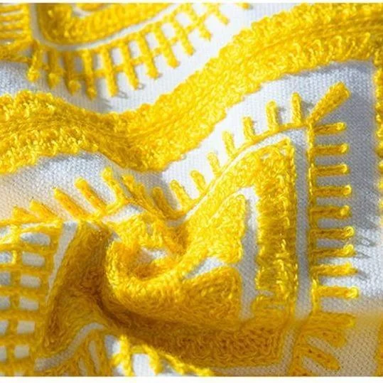 Homeko of Yellow Embroidered Pillow Covers -