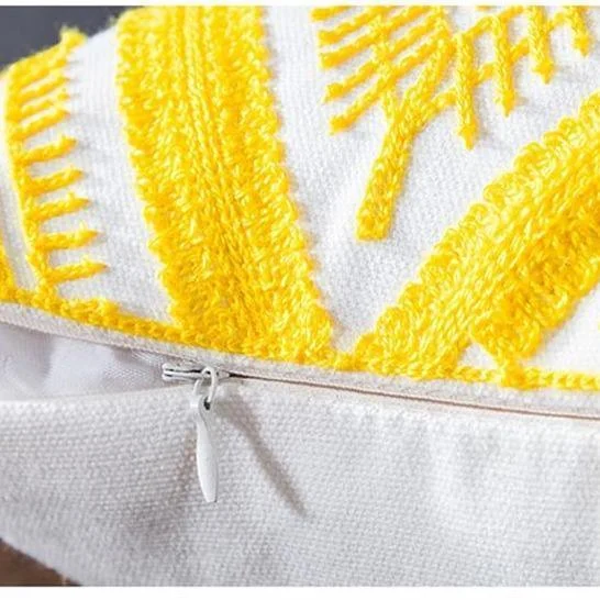 Homeko of Yellow Embroidered Pillow Covers -