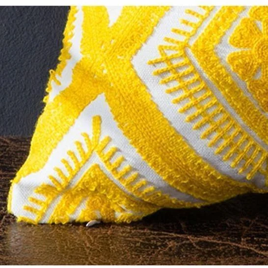 Homeko of Yellow Embroidered Pillow Covers -